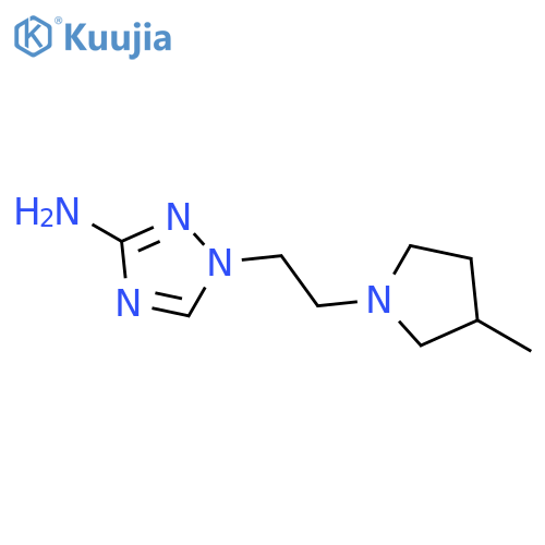 1-2-(3-methylpyrrolidin-1-yl)ethyl-1H-1,2,4-triazol-3-amine structure