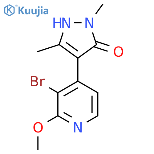 4-(3-bromo-2-methoxypyridin-4-yl)-1,3-dimethyl-1H-pyrazol-5-ol structure