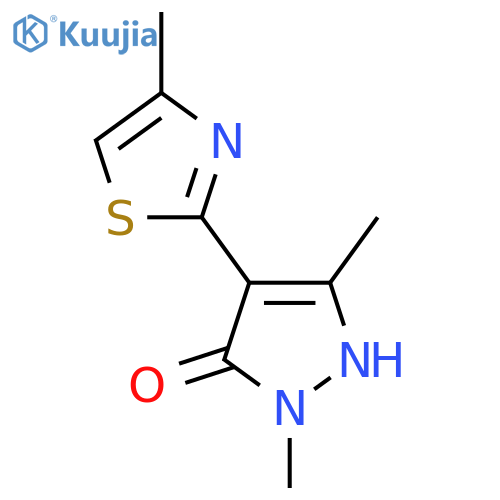 1,3-dimethyl-4-(4-methyl-1,3-thiazol-2-yl)-1H-pyrazol-5-ol structure