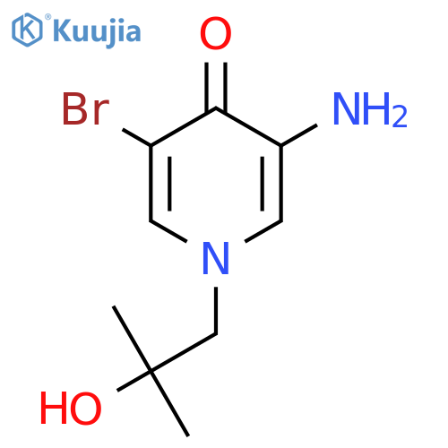 3-amino-5-bromo-1-(2-hydroxy-2-methylpropyl)-1,4-dihydropyridin-4-one structure