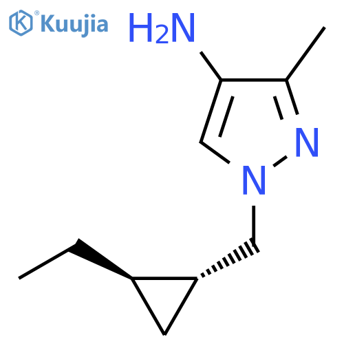 rac-1-{(1R,2R)-2-ethylcyclopropylmethyl}-3-methyl-1H-pyrazol-4-amine structure