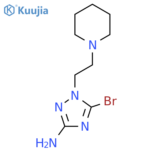 5-bromo-1-2-(piperidin-1-yl)ethyl-1H-1,2,4-triazol-3-amine structure