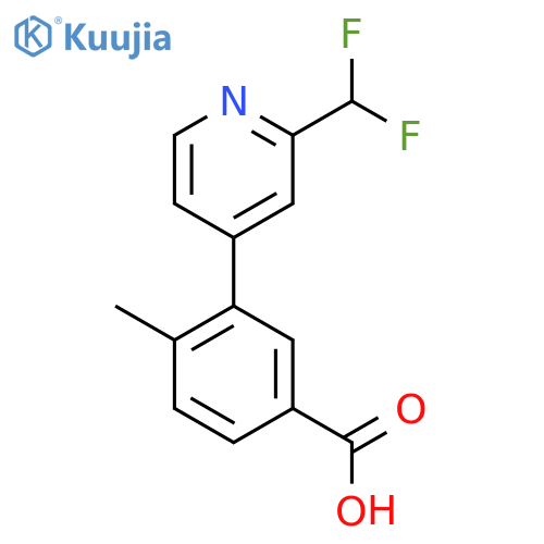 3-[2-(Difluoromethyl)pyridin-4-yl]-4-methylbenzoic acid structure