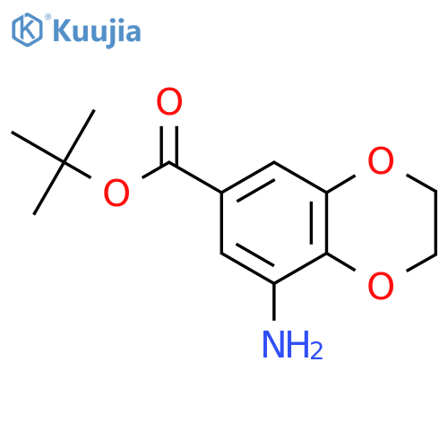Tert-butyl 8-amino-2,3-dihydro-1,4-benzodioxine-6-carboxylate structure