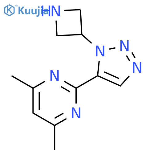 Pyrimidine, 2-[1-(3-azetidinyl)-1H-1,2,3-triazol-5-yl]-4,6-dimethyl- structure