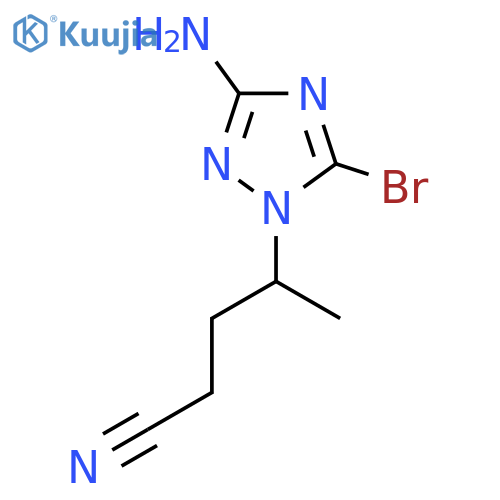 4-(3-amino-5-bromo-1H-1,2,4-triazol-1-yl)pentanenitrile structure