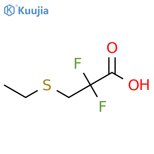 3-Ethylsulfanyl-2,2-difluoropropanoic acid structure