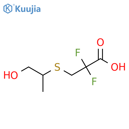 2,2-Difluoro-3-(1-hydroxypropan-2-ylsulfanyl)propanoic acid structure