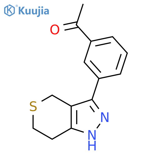 1-(3-{2H,4H,6H,7H-thiopyrano[4,3-c]pyrazol-3-yl}phenyl)ethan-1-one structure