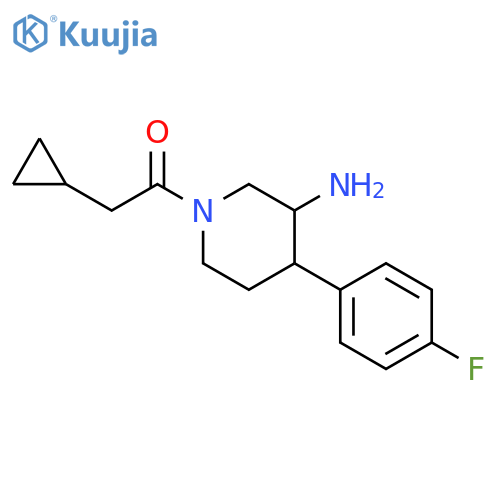 Ethanone, 1-[3-amino-4-(4-fluorophenyl)-1-piperidinyl]-2-cyclopropyl- structure
