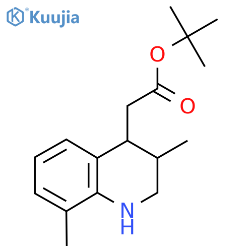 tert-butyl 2-(3,8-dimethyl-1,2,3,4-tetrahydroquinolin-4-yl)acetate structure