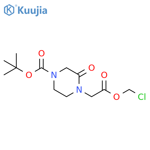 1-Piperazineacetic acid, 4-[(1,1-dimethylethoxy)carbonyl]-2-oxo-, chloromethyl ester structure