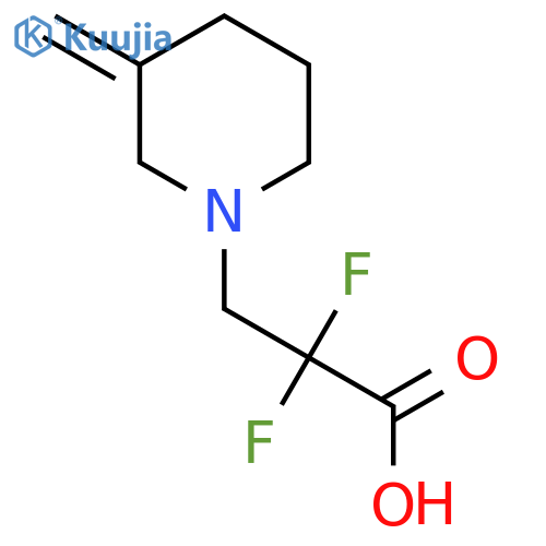 2,2-Difluoro-3-(3-methylidenepiperidin-1-yl)propanoic acid structure