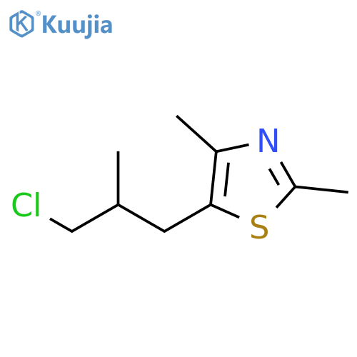 Thiazole, 5-(3-chloro-2-methylpropyl)-2,4-dimethyl- structure