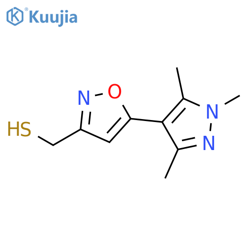 5-(trimethyl-1H-pyrazol-4-yl)-1,2-oxazol-3-ylmethanethiol structure