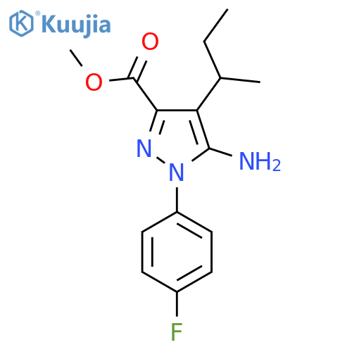 methyl 5-amino-4-(butan-2-yl)-1-(4-fluorophenyl)-1H-pyrazole-3-carboxylate structure