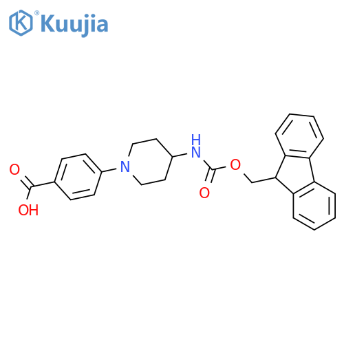 Benzoic acid, 4-[4-[[(9H-fluoren-9-ylmethoxy)carbonyl]amino]-1-piperidinyl]- structure
