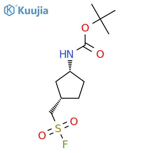 tert-butyl N-[(1R,3S)-3-[(fluorosulfonyl)methyl]cyclopentyl]carbamate structure