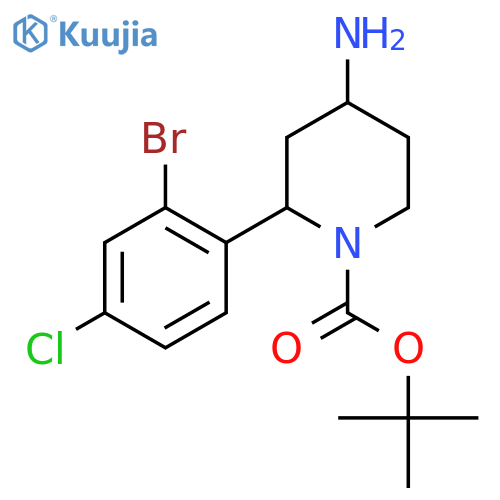 Tert-butyl 4-amino-2-(2-bromo-4-chlorophenyl)piperidine-1-carboxylate structure