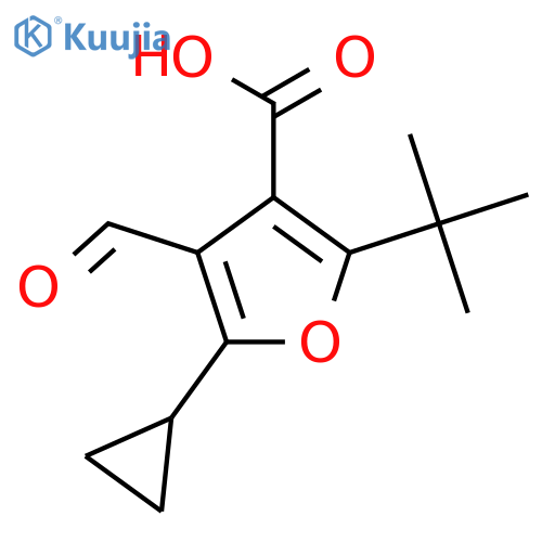 2-Tert-butyl-5-cyclopropyl-4-formylfuran-3-carboxylic acid structure
