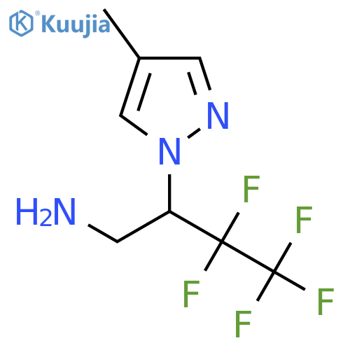 3,3,4,4,4-Pentafluoro-2-(4-methylpyrazol-1-yl)butan-1-amine structure