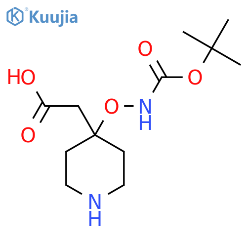 2-[4-({[(Tert-butoxy)carbonyl]amino}oxy)piperidin-4-yl]acetic acid structure