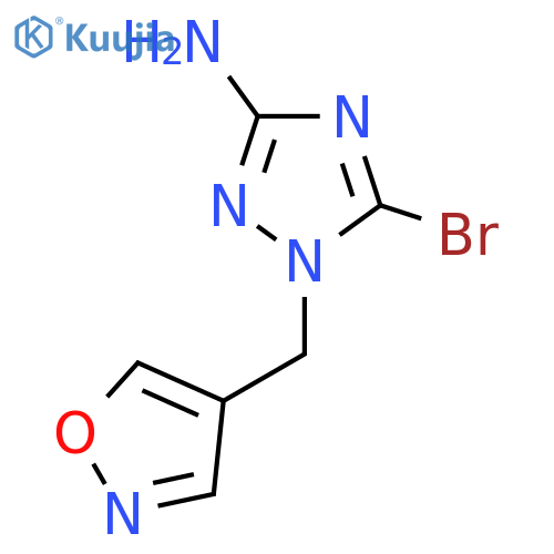 5-bromo-1-(1,2-oxazol-4-yl)methyl-1H-1,2,4-triazol-3-amine structure