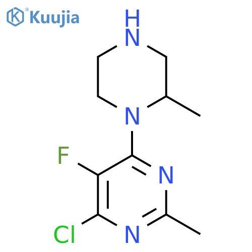 4-Chloro-5-fluoro-2-methyl-6-(2-methylpiperazin-1-yl)pyrimidine structure