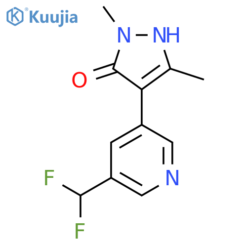 4-[5-(difluoromethyl)pyridin-3-yl]-1,3-dimethyl-1H-pyrazol-5-ol structure