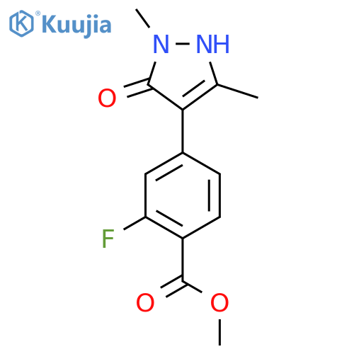 methyl 2-fluoro-4-(5-hydroxy-1,3-dimethyl-1H-pyrazol-4-yl)benzoate structure
