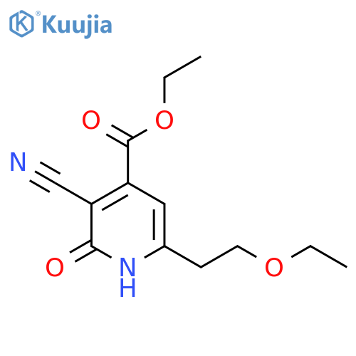 Ethyl 3-cyano-6-(2-ethoxyethyl)-2-hydroxypyridine-4-carboxylate structure