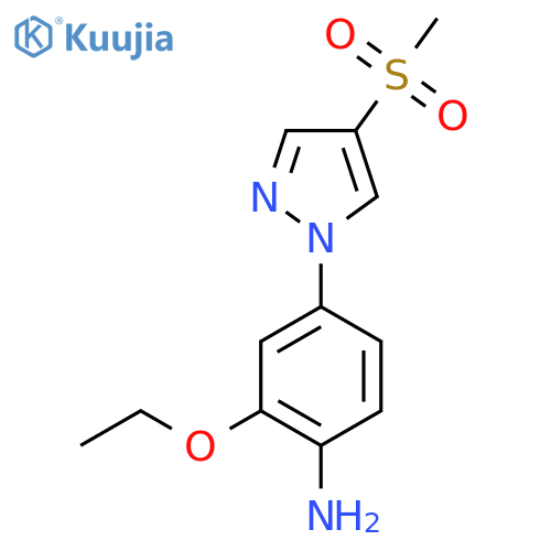 2-ethoxy-4-(4-methanesulfonyl-1H-pyrazol-1-yl)aniline structure