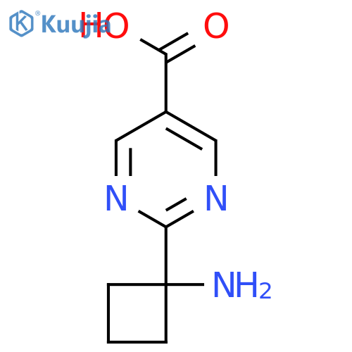 2-(1-Aminocyclobutyl)pyrimidine-5-carboxylic acid structure