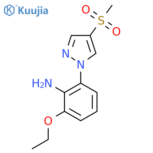 2-ethoxy-6-(4-methanesulfonyl-1H-pyrazol-1-yl)aniline structure