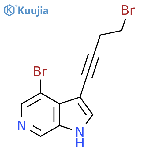 4-bromo-3-(4-bromobut-1-yn-1-yl)-1H-pyrrolo2,3-cpyridine structure