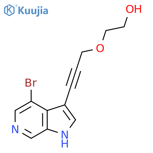 2-(3-{4-bromo-1H-pyrrolo2,3-cpyridin-3-yl}prop-2-yn-1-yl)oxyethan-1-ol structure