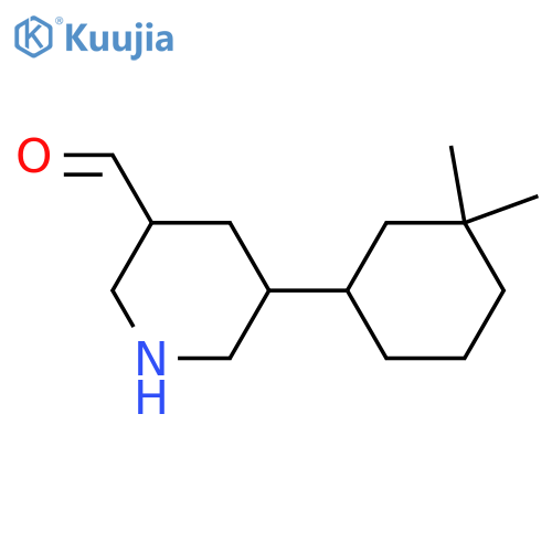 5-(3,3-Dimethylcyclohexyl)piperidine-3-carbaldehyde structure