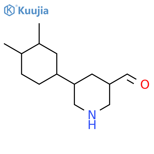 5-(3,4-Dimethylcyclohexyl)piperidine-3-carbaldehyde structure