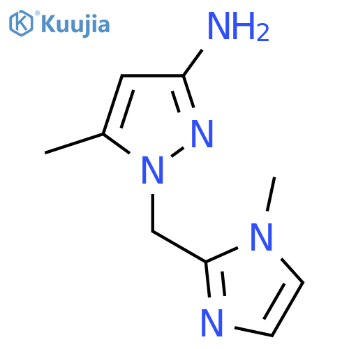 5-methyl-1-(1-methyl-1H-imidazol-2-yl)methyl-1H-pyrazol-3-amine structure