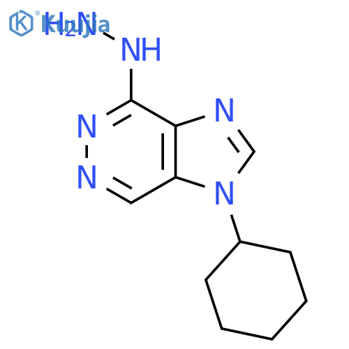 1-cyclohexyl-4-hydrazinyl-1H-imidazo4,5-dpyridazine structure