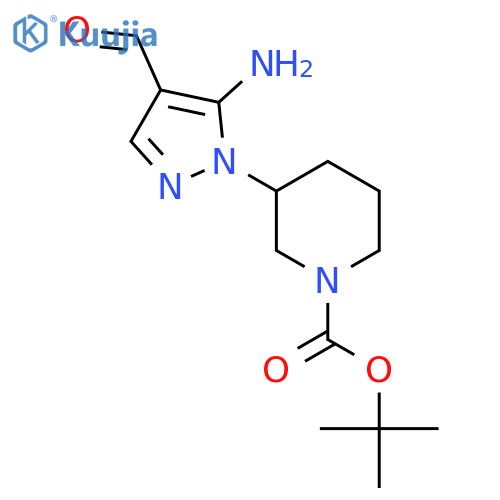 tert-butyl 3-(5-amino-4-formyl-1H-pyrazol-1-yl)piperidine-1-carboxylate structure