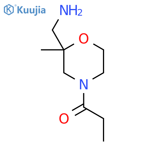 1-[2-(Aminomethyl)-2-methylmorpholin-4-yl]propan-1-one structure