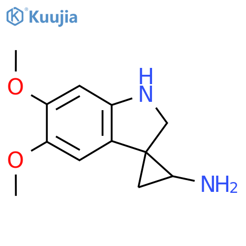 5',6'-dimethoxy-1',2'-dihydrospirocyclopropane-1,3'-indole-2-amine structure