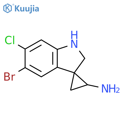 5'-bromo-6'-chloro-1',2'-dihydrospirocyclopropane-1,3'-indole-3-amine structure