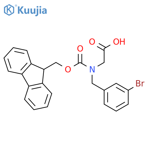 2-{(3-bromophenyl)methyl({(9H-fluoren-9-yl)methoxycarbonyl})amino}acetic acid structure