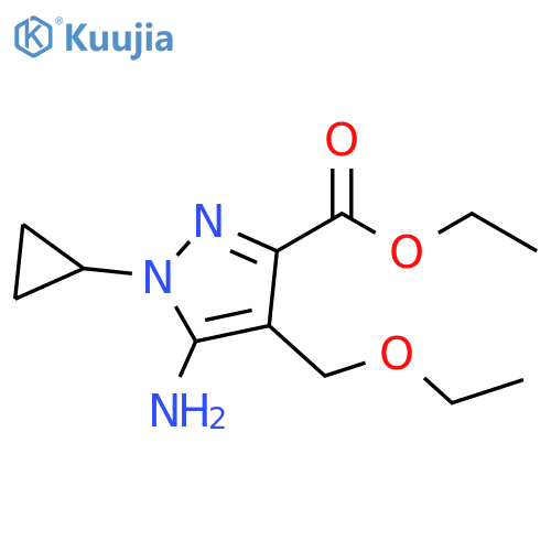 1H-Pyrazole-3-carboxylic acid, 5-amino-1-cyclopropyl-4-(ethoxymethyl)-, ethyl ester structure