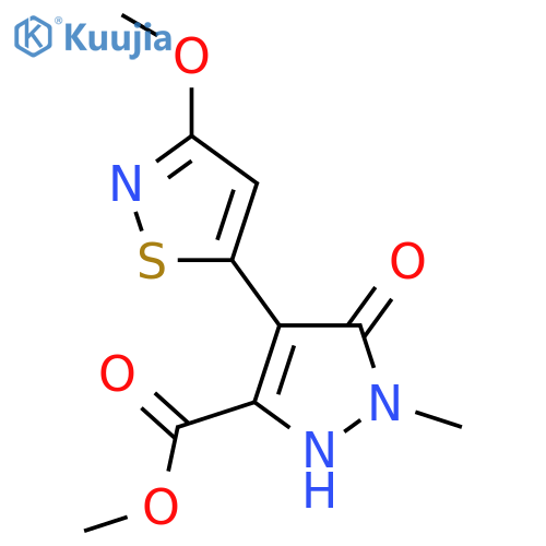 methyl 5-hydroxy-4-(3-methoxy-1,2-thiazol-5-yl)-1-methyl-1H-pyrazole-3-carboxylate structure