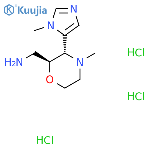rac-(2R,3R)-4-methyl-3-(1-methyl-1H-imidazol-5-yl)morpholin-2-ylmethanamine trihydrochloride, trans structure
