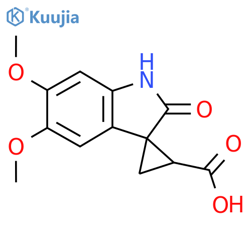 5',6'-dimethoxy-2'-oxo-1',2'-dihydrospirocyclopropane-1,3'-indole-2-carboxylic acid structure