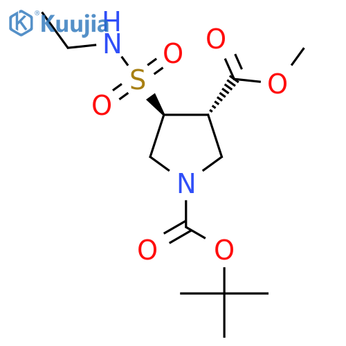rac-1-tert-butyl 3-methyl (3R,4R)-4-(ethylsulfamoyl)pyrrolidine-1,3-dicarboxylate structure